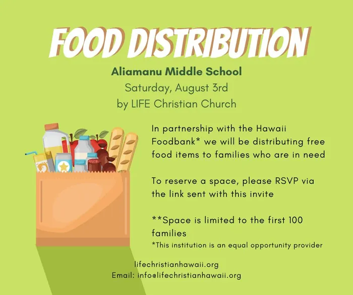 Events Food Distribution Aliamanu LIFE Christian Church in Aiea, HI